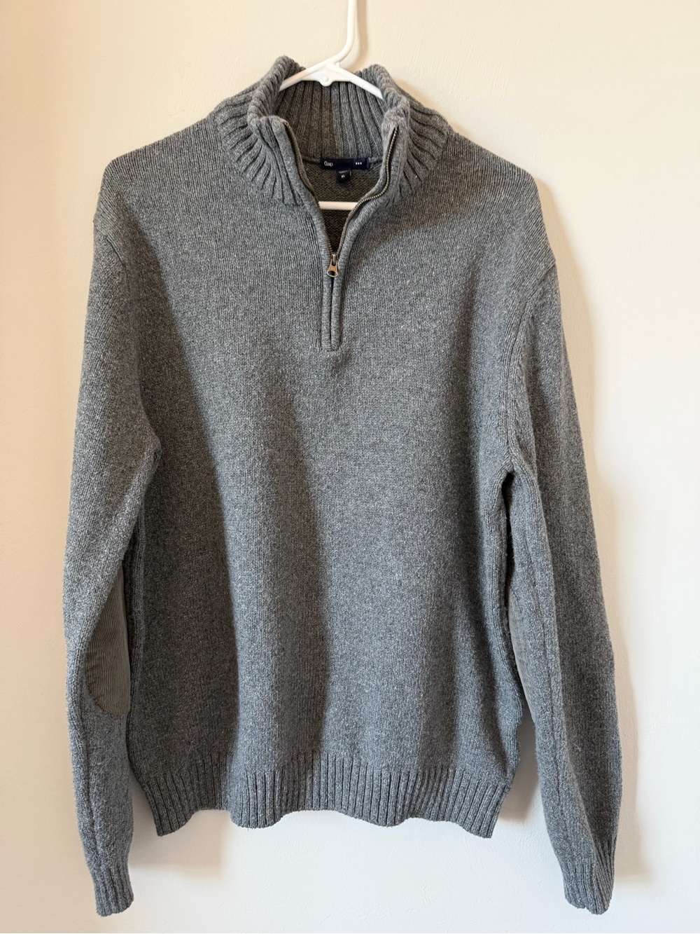 Gap Men's Gray Half-Zip Cashmere-Blend Sweater